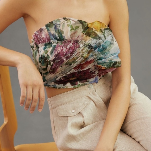 Geisha Designs Women’s Asymmetric Organza Corset Top - Picture 2 of 14